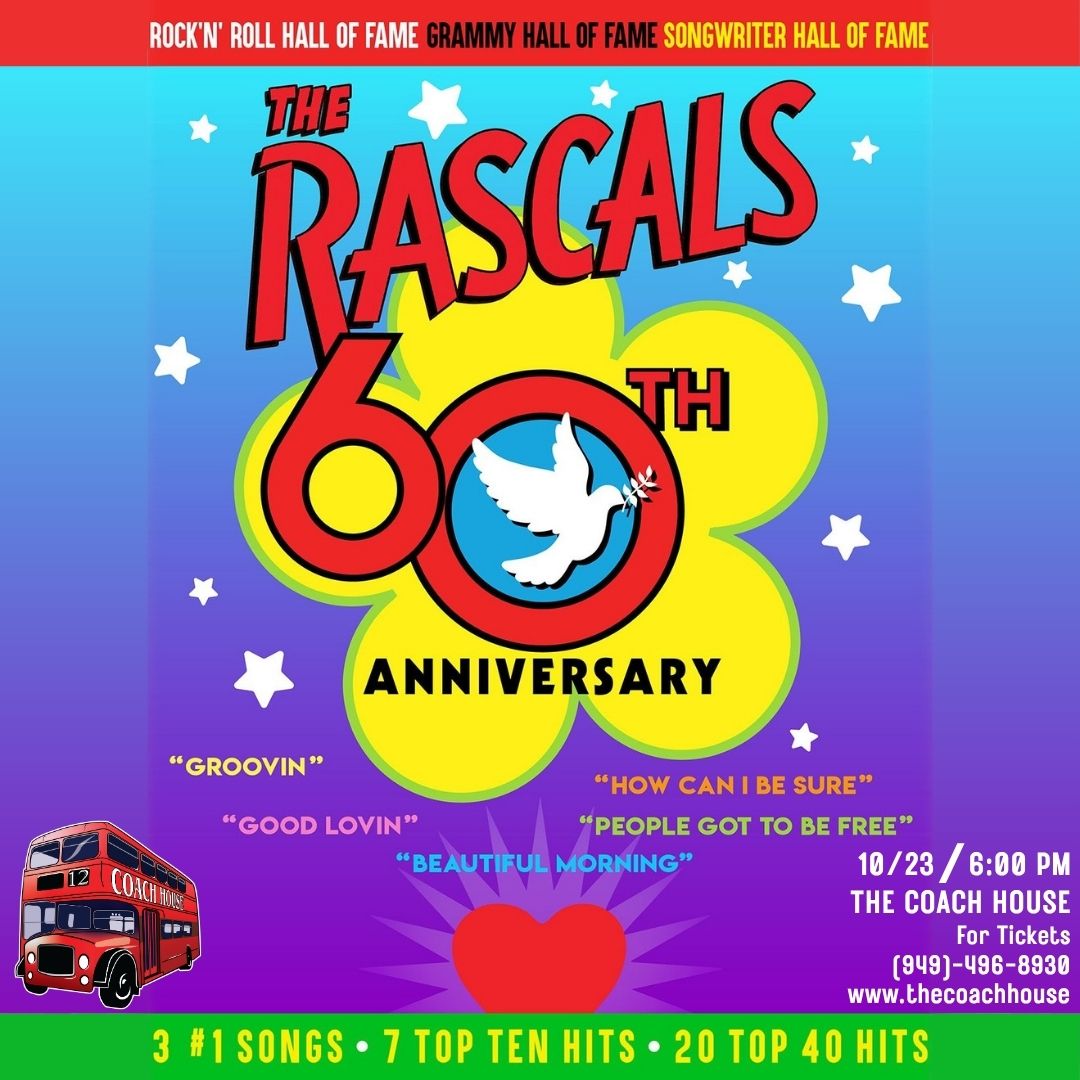 The Rascals at The Coach House on October 23rd, 2026.